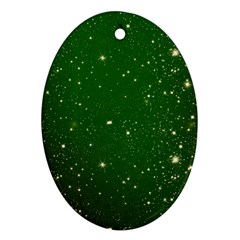 Background-star -green Oval Ornament (two Sides)