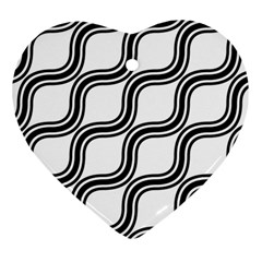 Diagonal-black White Ornament (heart) by nateshop