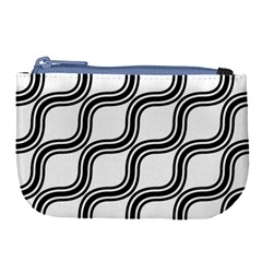 Diagonal-black White Large Coin Purse by nateshop