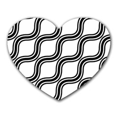 Diagonal-black White Heart Mousepads by nateshop