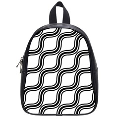 Diagonal-black White School Bag (small)