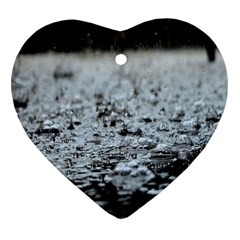 Rain Drops Water Liquid  Heart Ornament (two Sides)