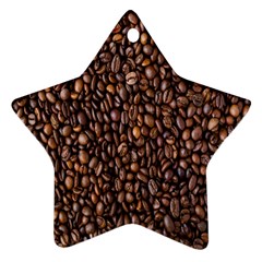 Coffee Beans Food Texture Ornament (star) by artworkshop