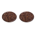 Coffee Beans Food Texture Cufflinks (Oval) Front(Pair)