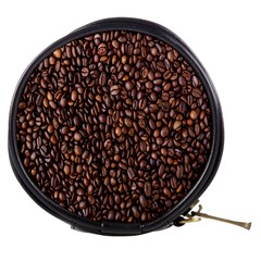 Coffee Beans Food Texture Mini Makeup Bag by artworkshop