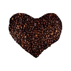 Coffee Beans Food Texture Standard 16  Premium Flano Heart Shape Cushions