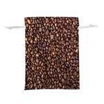 Coffee Beans Food Texture Lightweight Drawstring Pouch (L) Front