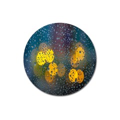 Bokeh Raindrops Window  Magnet 3  (round) by artworkshop