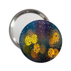 Bokeh Raindrops Window  2 25  Handbag Mirrors by artworkshop