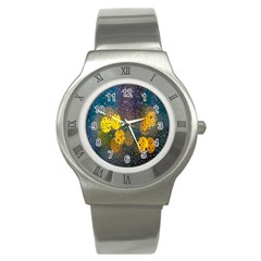 Bokeh Raindrops Window  Stainless Steel Watch by artworkshop