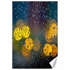 Bokeh Raindrops Window  Canvas 24  X 36  by artworkshop