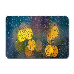 Bokeh Raindrops Window  Small Doormat  by artworkshop