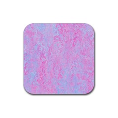  Texture Pink Light Blue Rubber Coaster (Square)