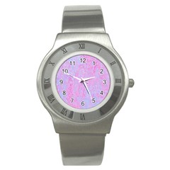  Texture Pink Light Blue Stainless Steel Watch