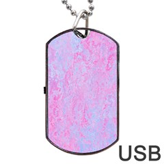  Texture Pink Light Blue Dog Tag USB Flash (Two Sides)