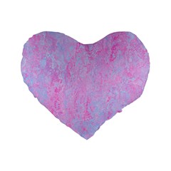  Texture Pink Light Blue Standard 16  Premium Flano Heart Shape Cushions