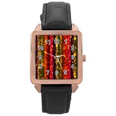 Background Stars Pattern Wallpaper Christmas Rose Gold Leather Watch  by artworkshop
