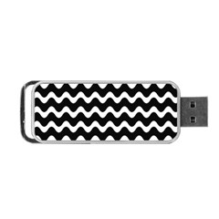 Wave-black White Portable Usb Flash (one Side) by nateshop