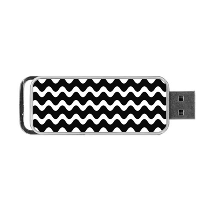 Wave-black White Portable USB Flash (Two Sides)