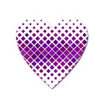 Pattern-box Purple White Heart Magnet Front
