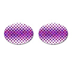 Pattern-box Purple White Cufflinks (oval) by nateshop