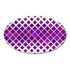 Pattern-box Purple White Oval Magnet by nateshop