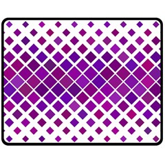 Pattern-box Purple White Double Sided Fleece Blanket (medium)  by nateshop