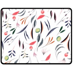 Watercolor-fruit Fleece Blanket (medium) 