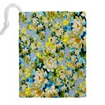 Background-flower White Drawstring Pouch (4XL) Back