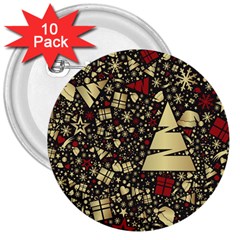 Holidays-christmas 3  Buttons (10 Pack) 