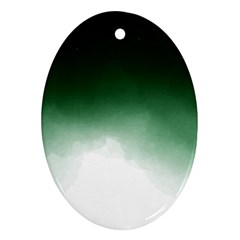 Watercolor-green White Oval Ornament (two Sides)