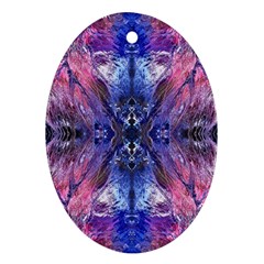 Magenta On Cobalt Oval Ornament (two Sides)