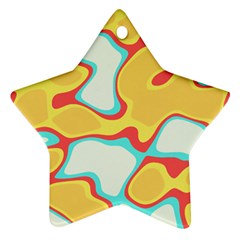 Retro Art Urban Grunge Pattern Star Ornament (two Sides) by Jancukart