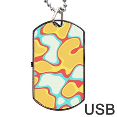 Retro Art Urban Grunge Pattern Dog Tag Usb Flash (two Sides) by Jancukart