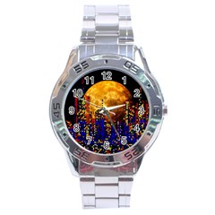 Skyline Frankfurt Abstract Moon Stainless Steel Analogue Watch by Jancukart