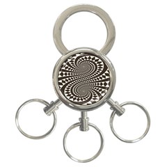 Retro-form-shape-abstract 3-ring Key Chain