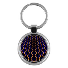 Pattern Abstract Wwallpaper Waves Key Chain (round)