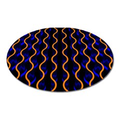 Pattern Abstract Wallpaper Waves Oval Magnet