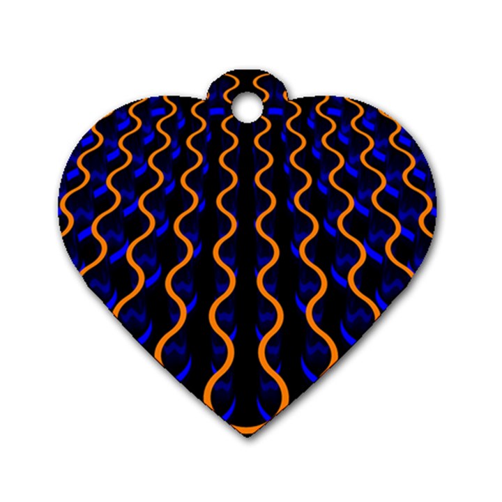 Pattern Abstract Wallpaper Waves Dog Tag Heart (One Side)