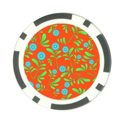 Background-texture-seamless-flowers Poker Chip Card Guard by Jancukart