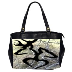 Black Love Browning Deer Camo Oversize Office Handbag (2 Sides) by Jancukart