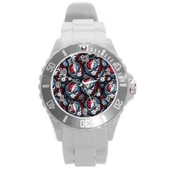 Grateful Dead Pattern Round Plastic Sport Watch (L)