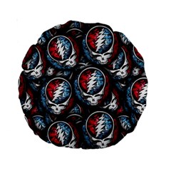 Grateful Dead Pattern Standard 15  Premium Round Cushions