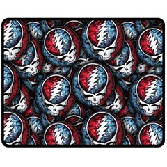 Grateful Dead Pattern Double Sided Fleece Blanket (Medium) 