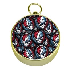 Grateful Dead Pattern Gold Compasses