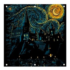 Cartoon Starry Night Vincent Van Gofh Banner And Sign 4  X 4 