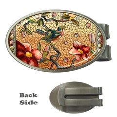 Flower Cubism Mosaic Vintage Money Clips (oval) 