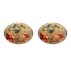 Flower Cubism Mosaic Vintage Cufflinks (oval) by Jancukart