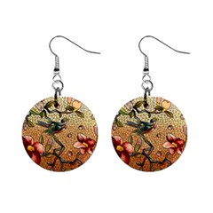 Flower Cubism Mosaic Vintage Mini Button Earrings