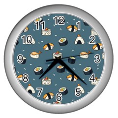 Sushi Pattern Wall Clock (silver)